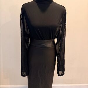 Black mesh shirt gently worn (skirt separate)